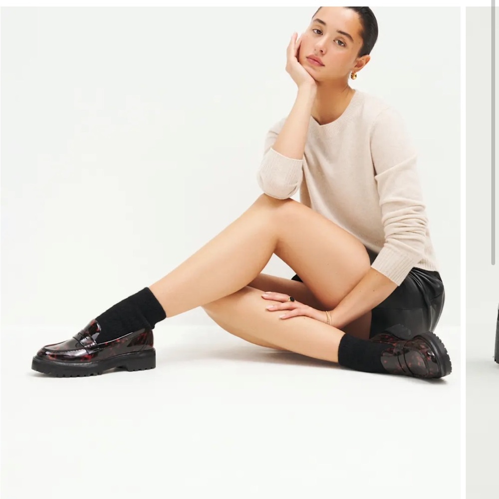 Reformation Agathea Chunky Loafer in Patent Tortoise size 11